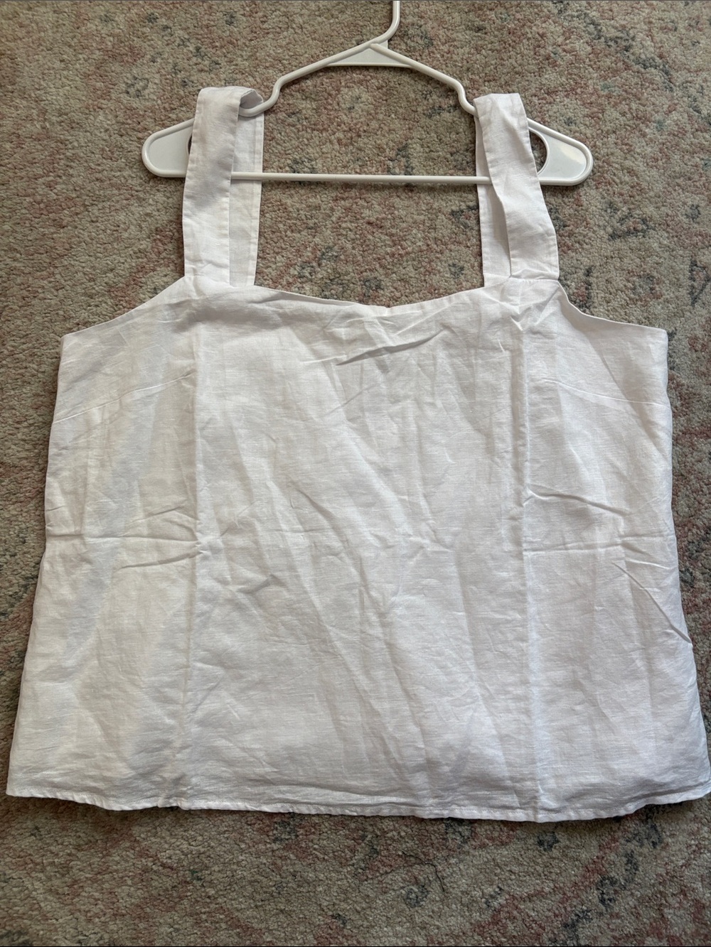J. Crew White Linen Square Neck Tank NWT size xxl